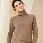 High Neck Thickened Knit Women's Cashmere Sweater